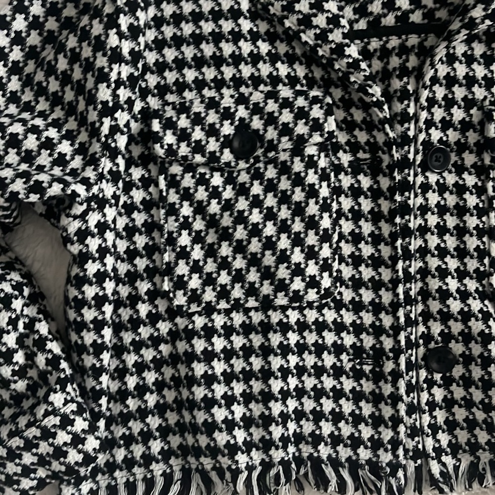 Houndstooth Cropped Jacket
